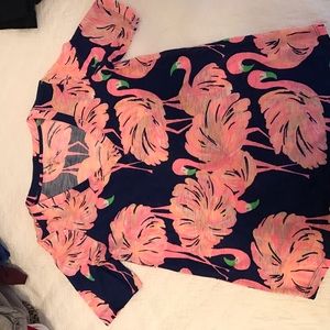 Lilly Pulitzer navy flamingo tee